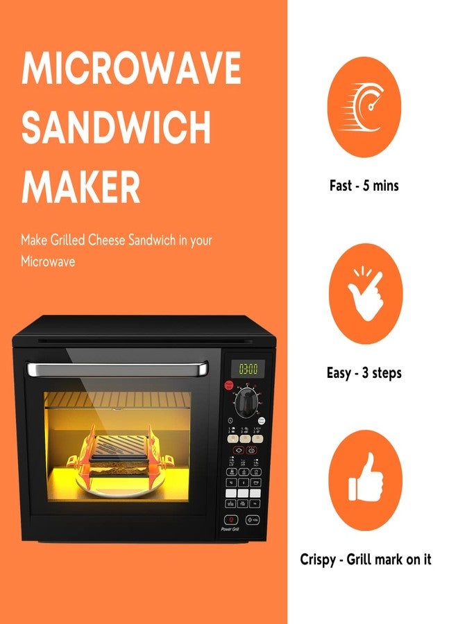 MACONEE Microwave Sandwich Maker | Panini Press Cheese Griller | Microwavable Toaster Tray Crisper | Grill Fast and Dishwasher Safe - Image 2
